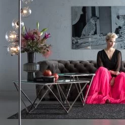 Couchtisch Cristallo Silber 80x80cm