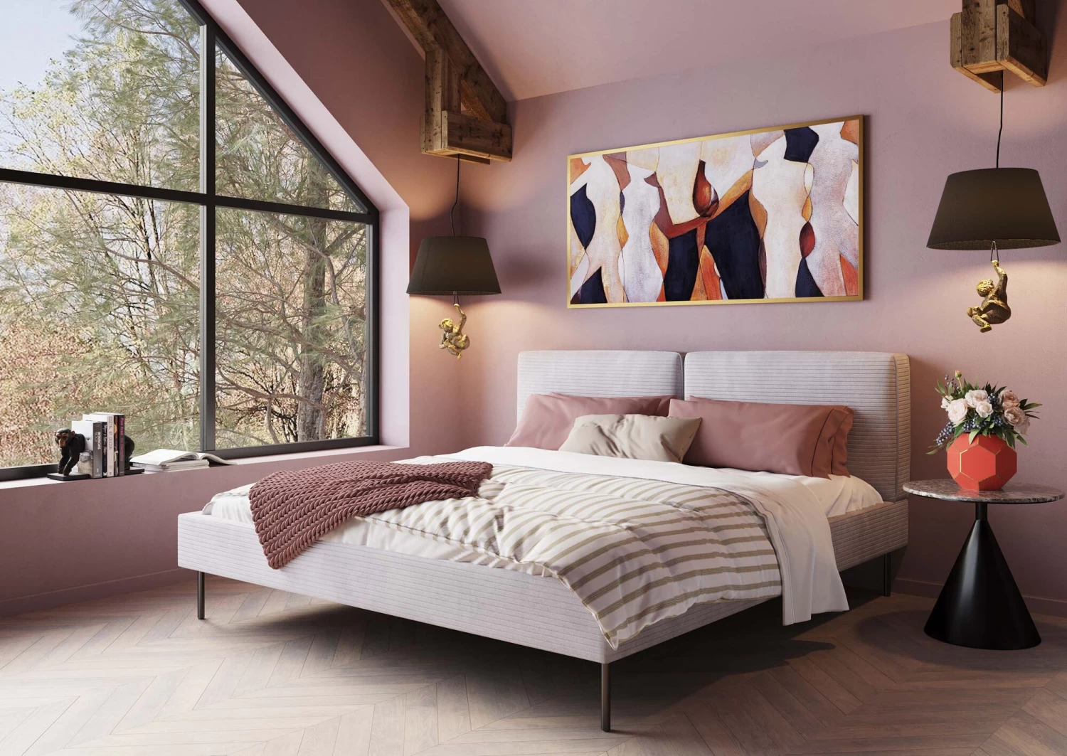 Bett East Side Cord Grau 180x200cm 3 Bett East Side Cord Grau 180x200cm