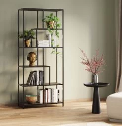 Regal Loftie Schwarz 77x185cm -Bestes Möbelkollektions Geschäft 086ab2244df4613d7e541c3fbfe14d35a2883fb2