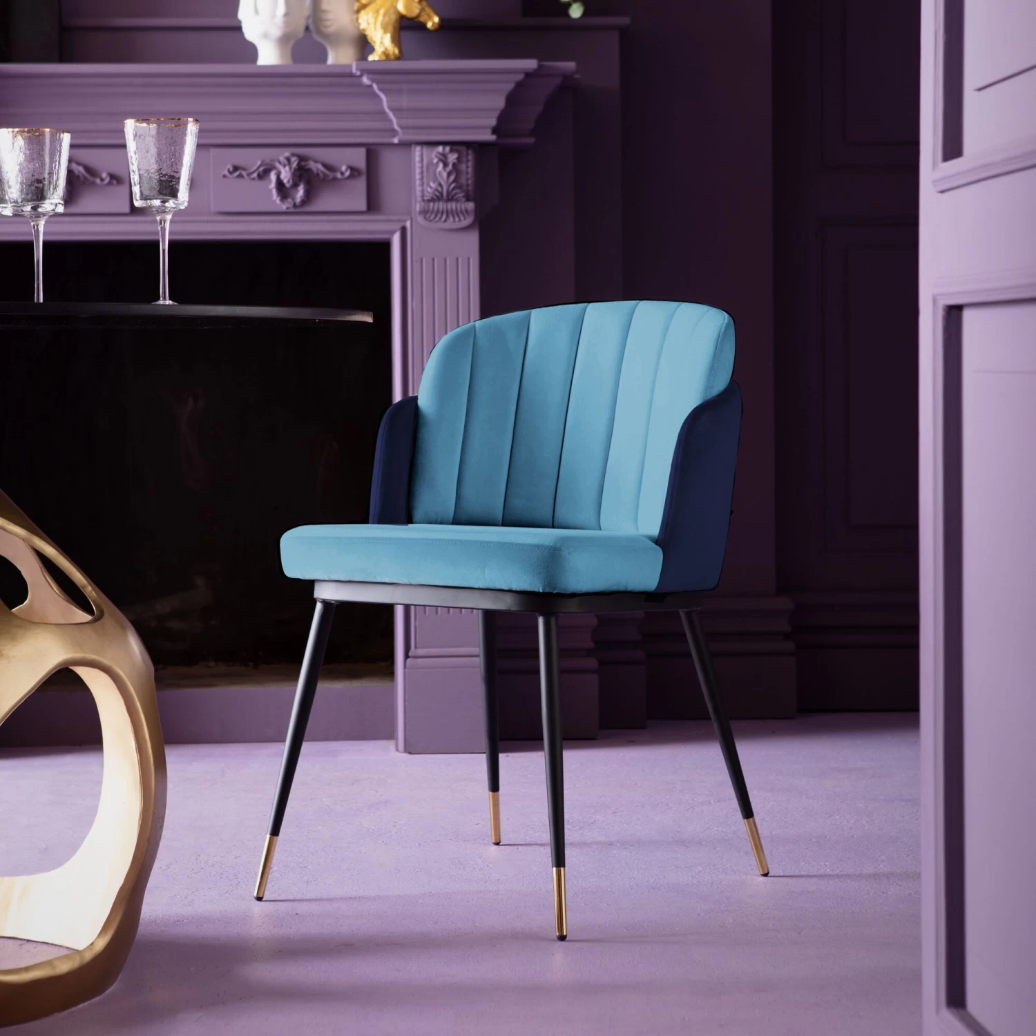 Stuhl Hojas Blau 3 Stuhl Hojas Blau