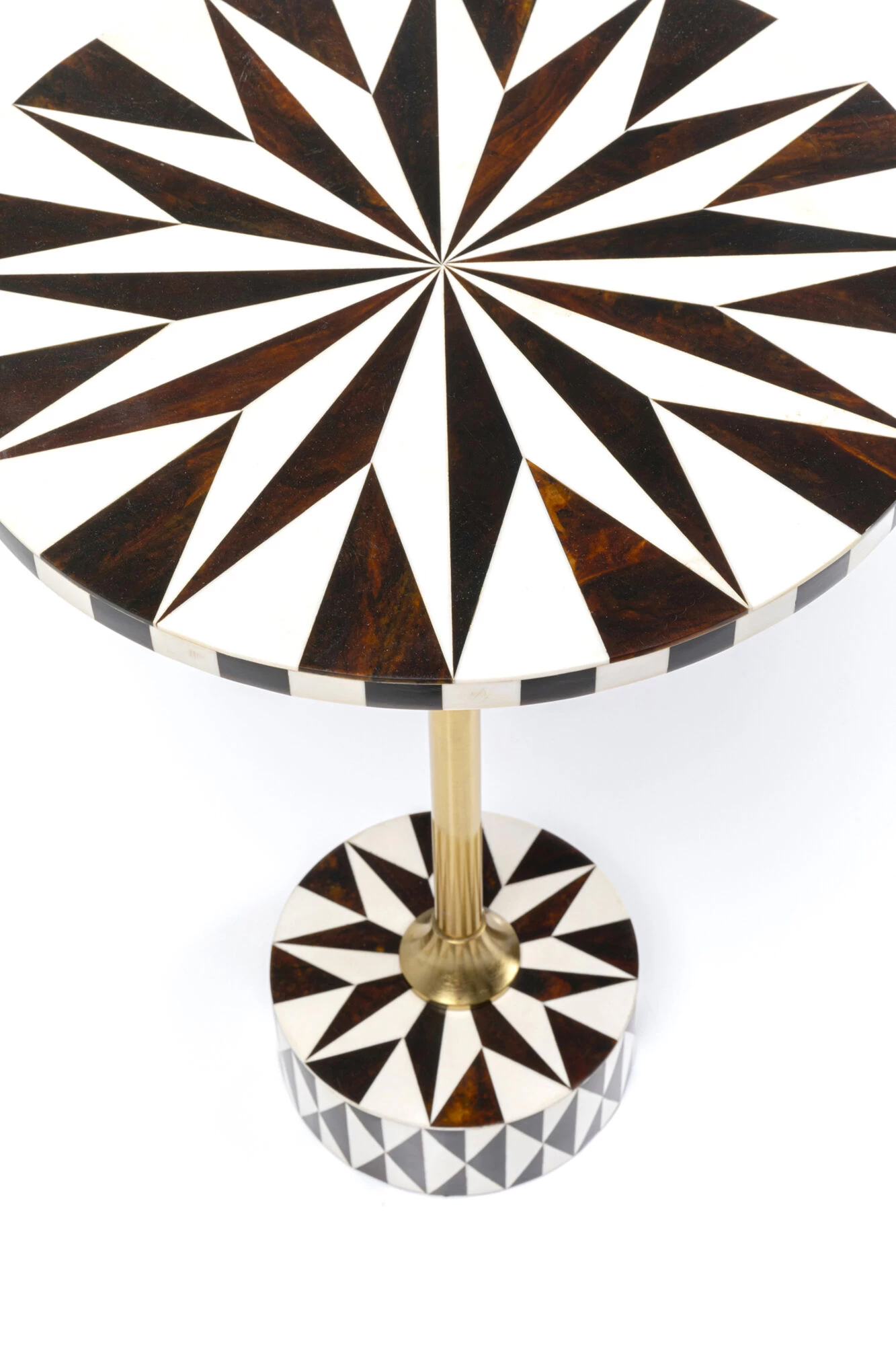 Beistelltisch Domero Star Braun Weiß Ø40cm 5 Beistelltisch Domero Star Braun Weiß Ø40cm – Bild 3