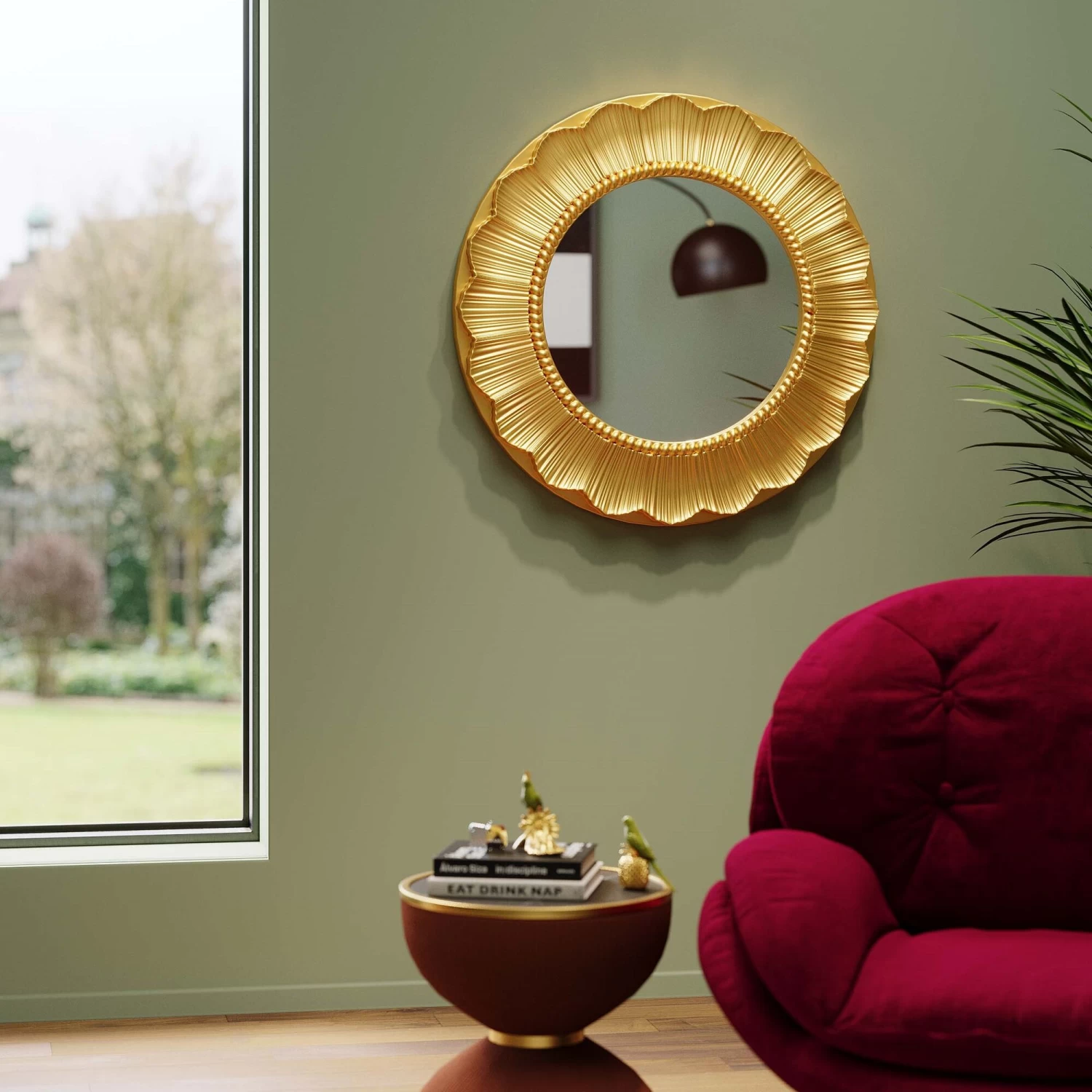 Wandspiegel Sun Ray Gold Ø84cm 3 Wandspiegel Sun Ray Gold Ø84cm