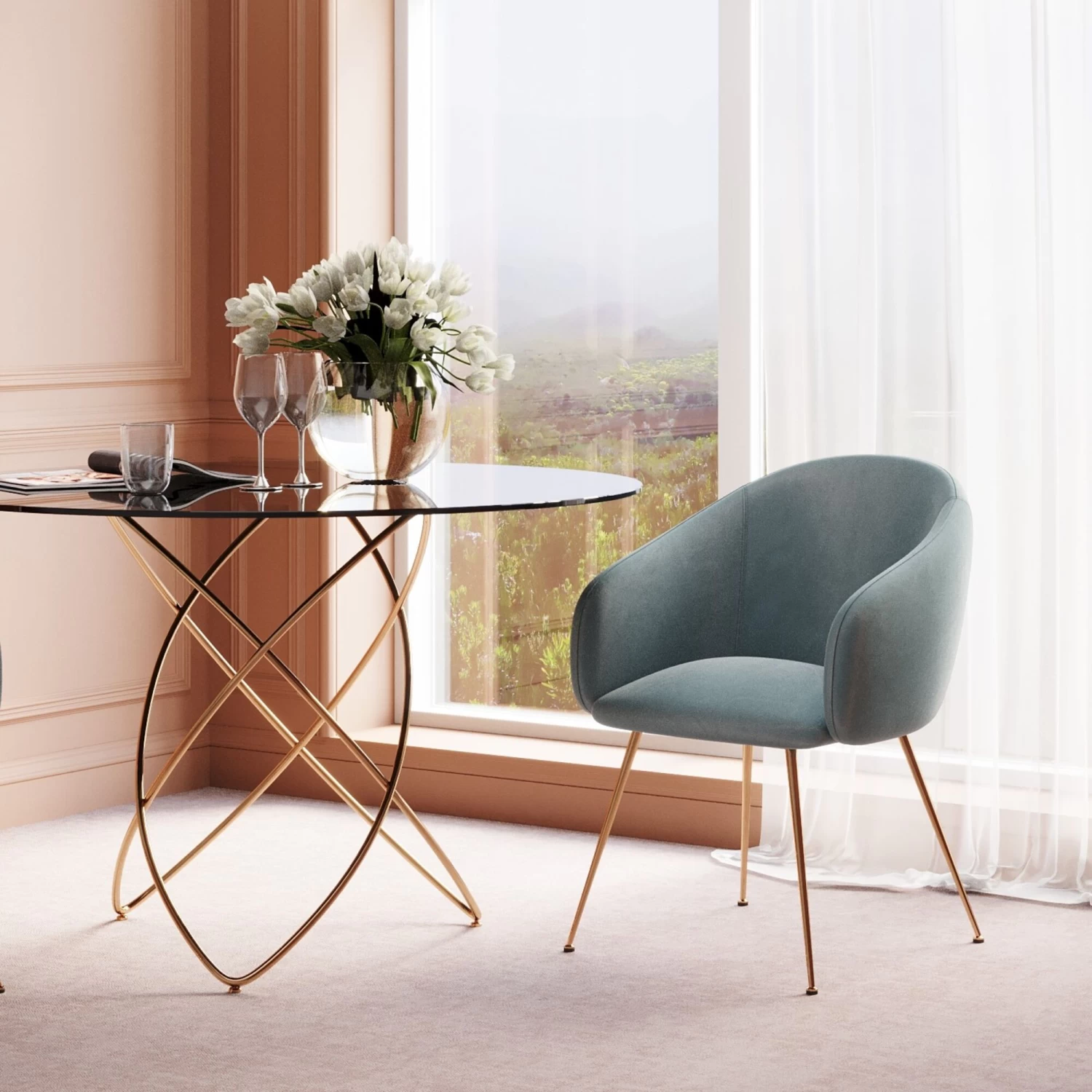 Armlehnstuhl Lorena Türkis 3 Armlehnstuhl Lorena Türkis