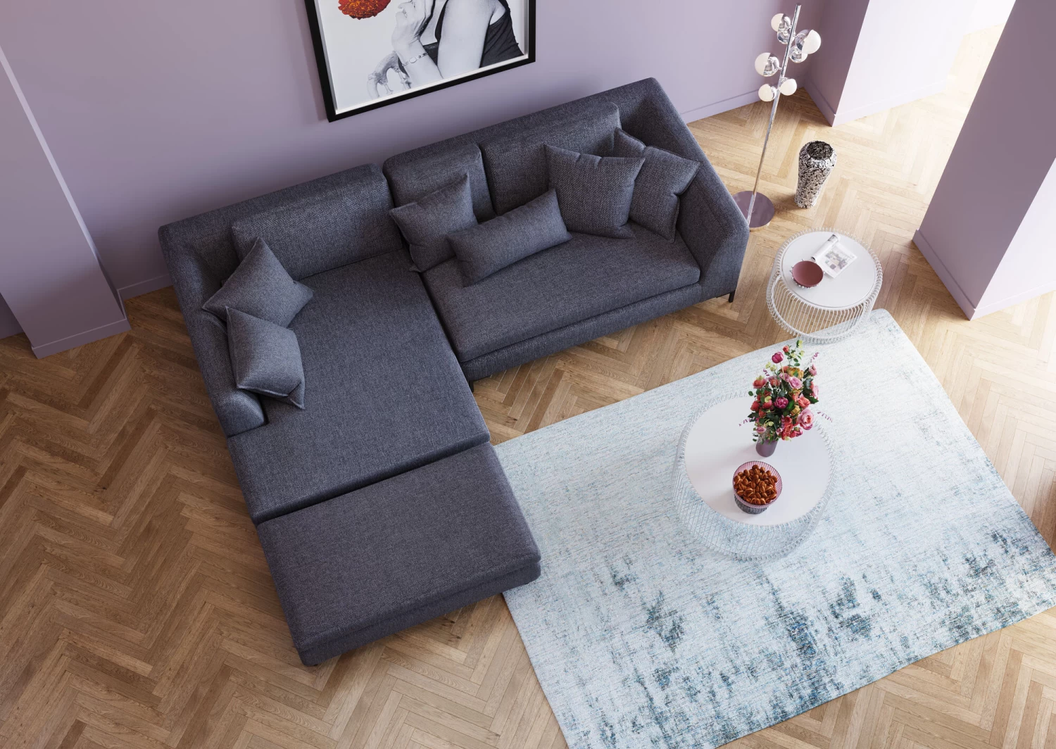 Hocker Gianni Grau 4 Hocker Gianni Grau – Bild 2