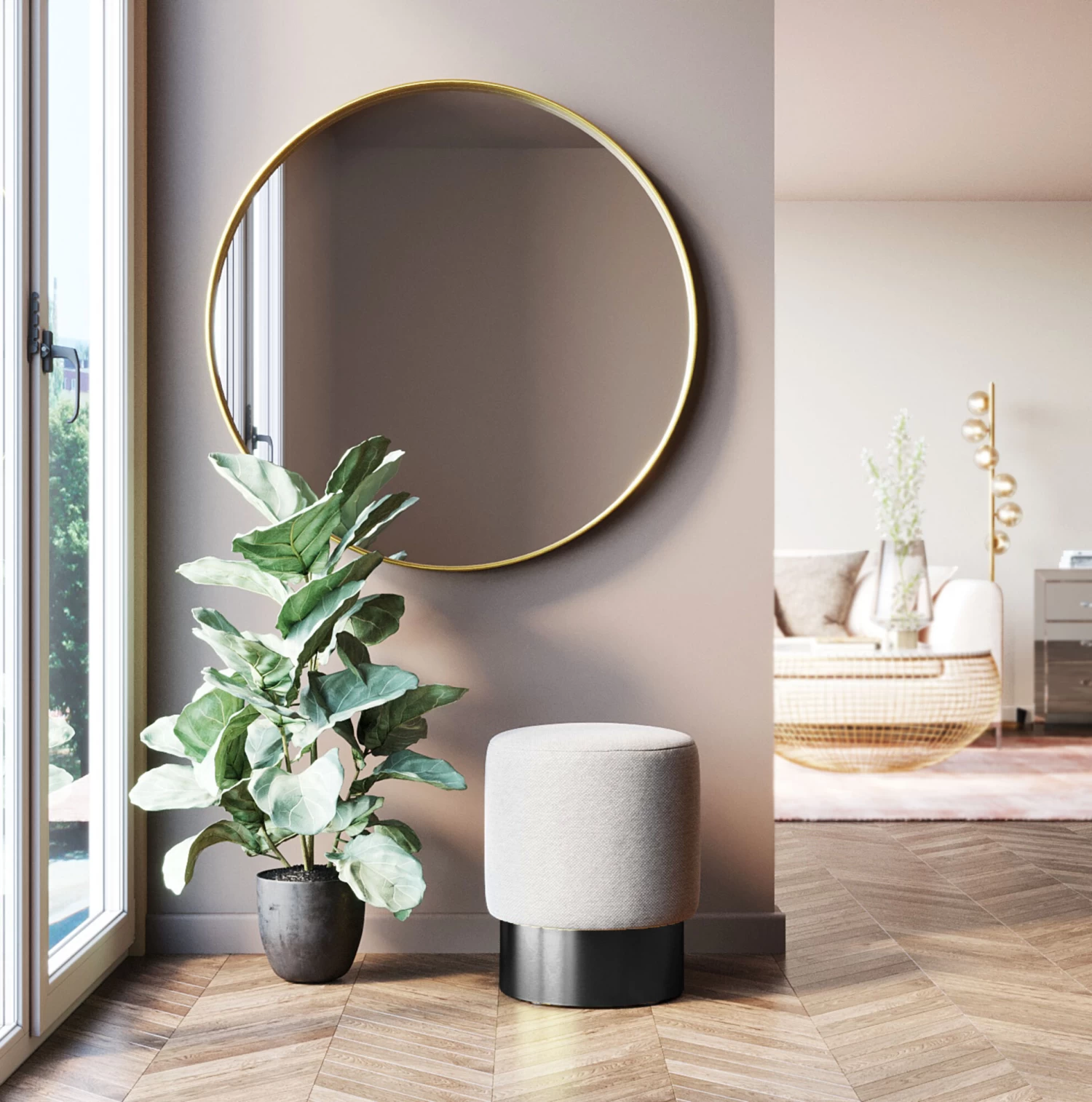 Hocker Cherry Creme Black Ø36cm 4 Hocker Cherry Creme Black Ø36cm – Bild 2