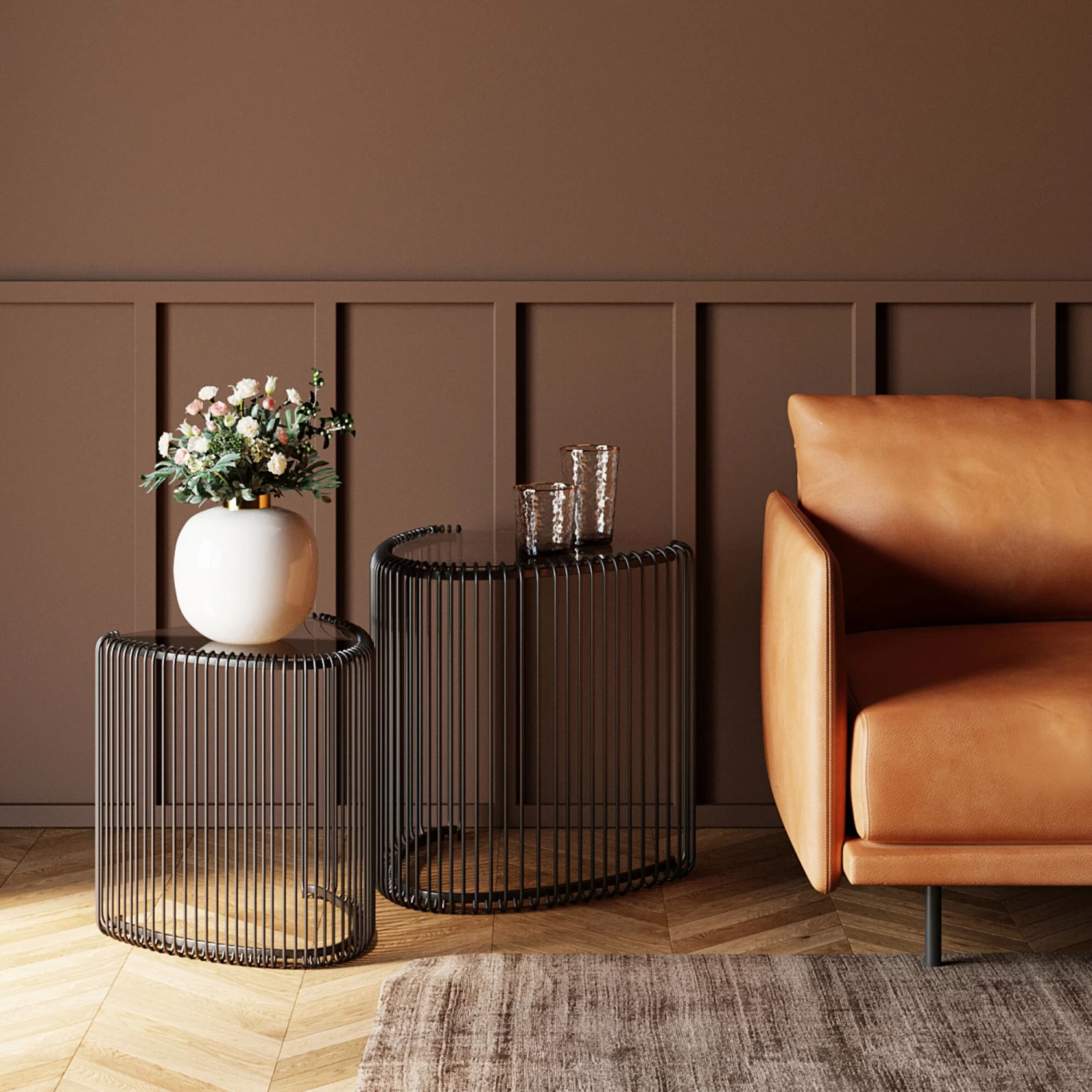 Beistelltisch Wire Triangle Schwarz (2/Set) 4 Beistelltisch Wire Triangle Schwarz (2/Set) – Bild 2