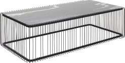 Couchtisch Wire Glas Marble Schwarz 145x70cm