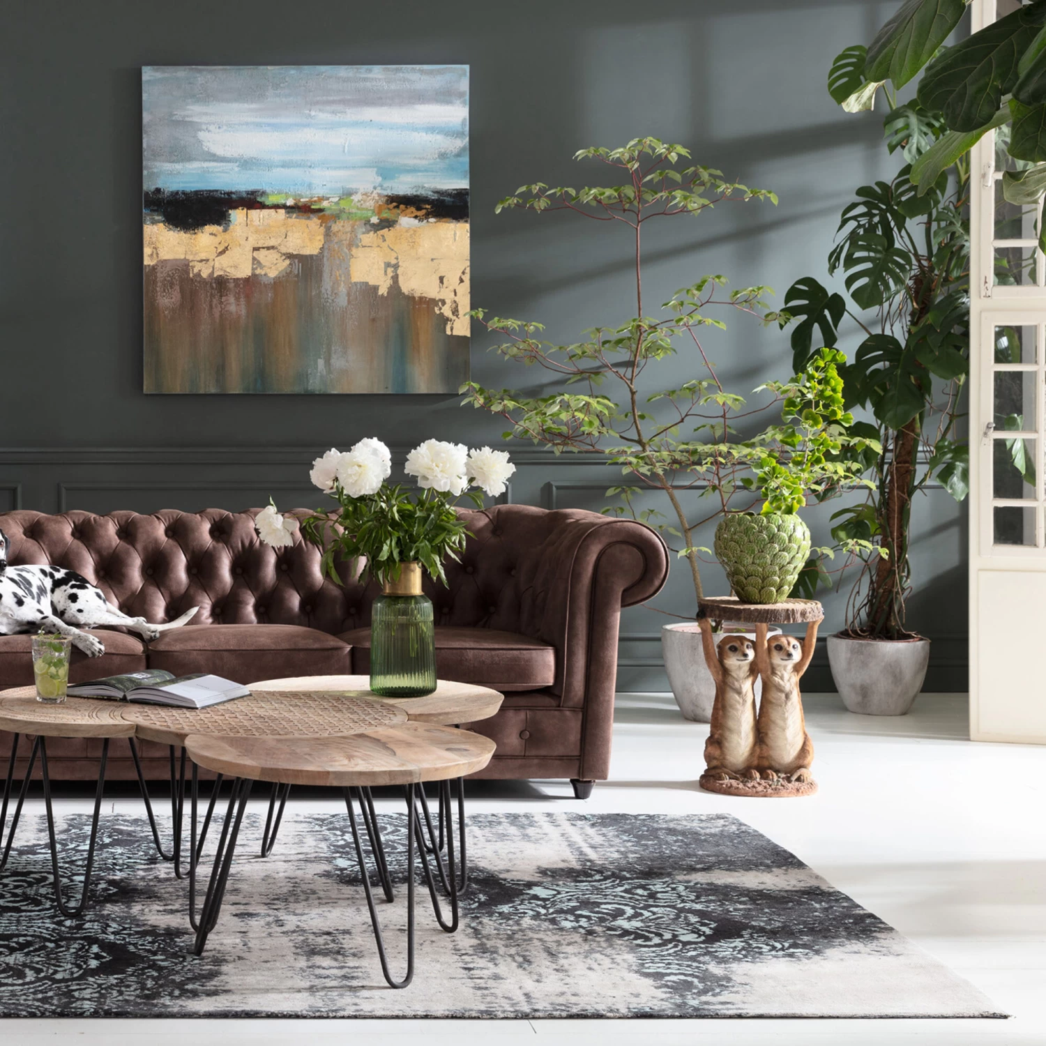 Beistelltisch Animal Meerkat Sisters Ø33cm 4 Beistelltisch Animal Meerkat Sisters Ø33cm – Bild 2