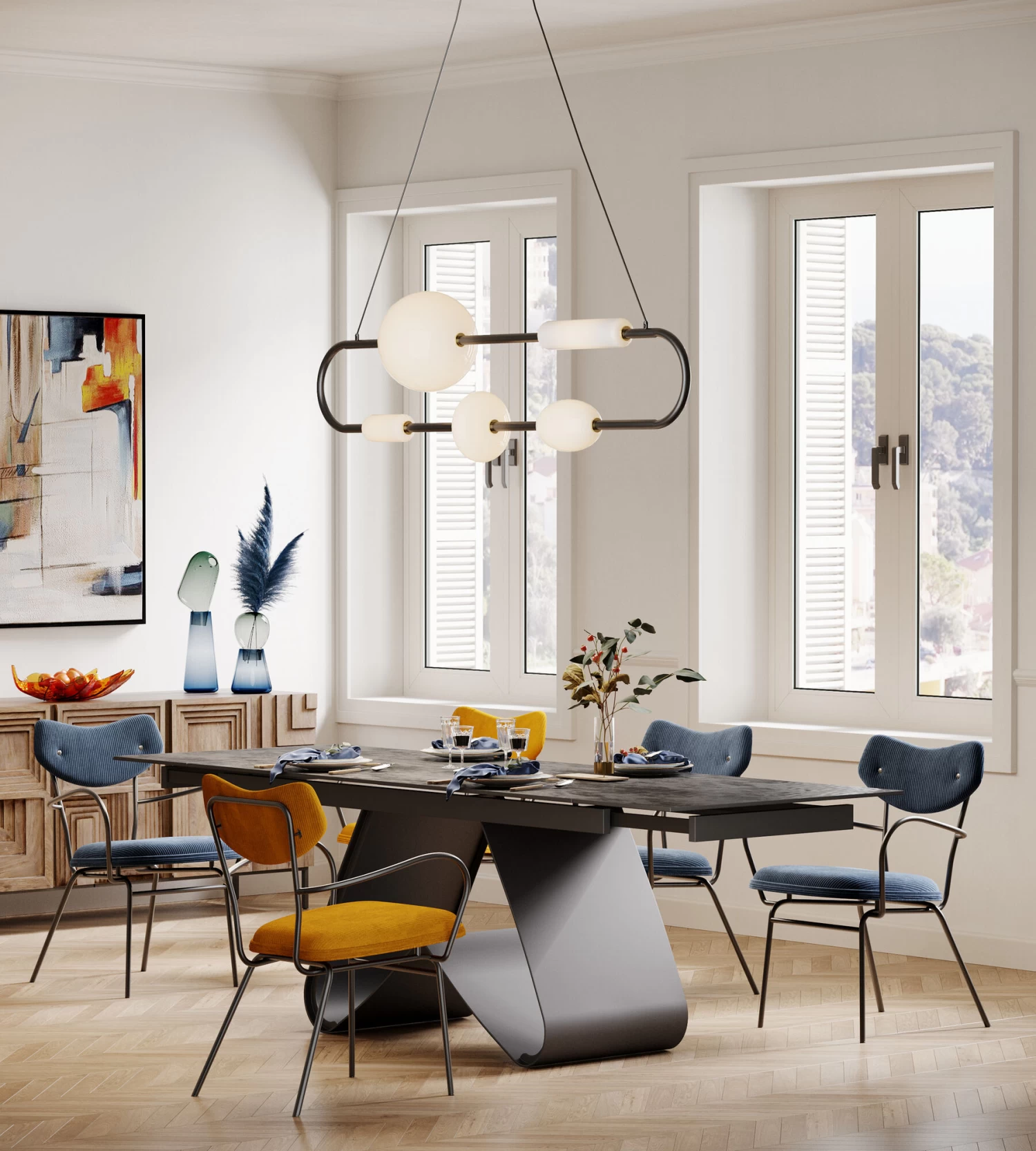 Armlehnstuhl Viola Blau 3 Armlehnstuhl Viola Blau