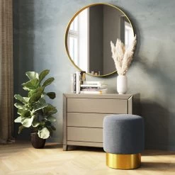Hocker Cherry Lina Hellbau Brass Ø35cm