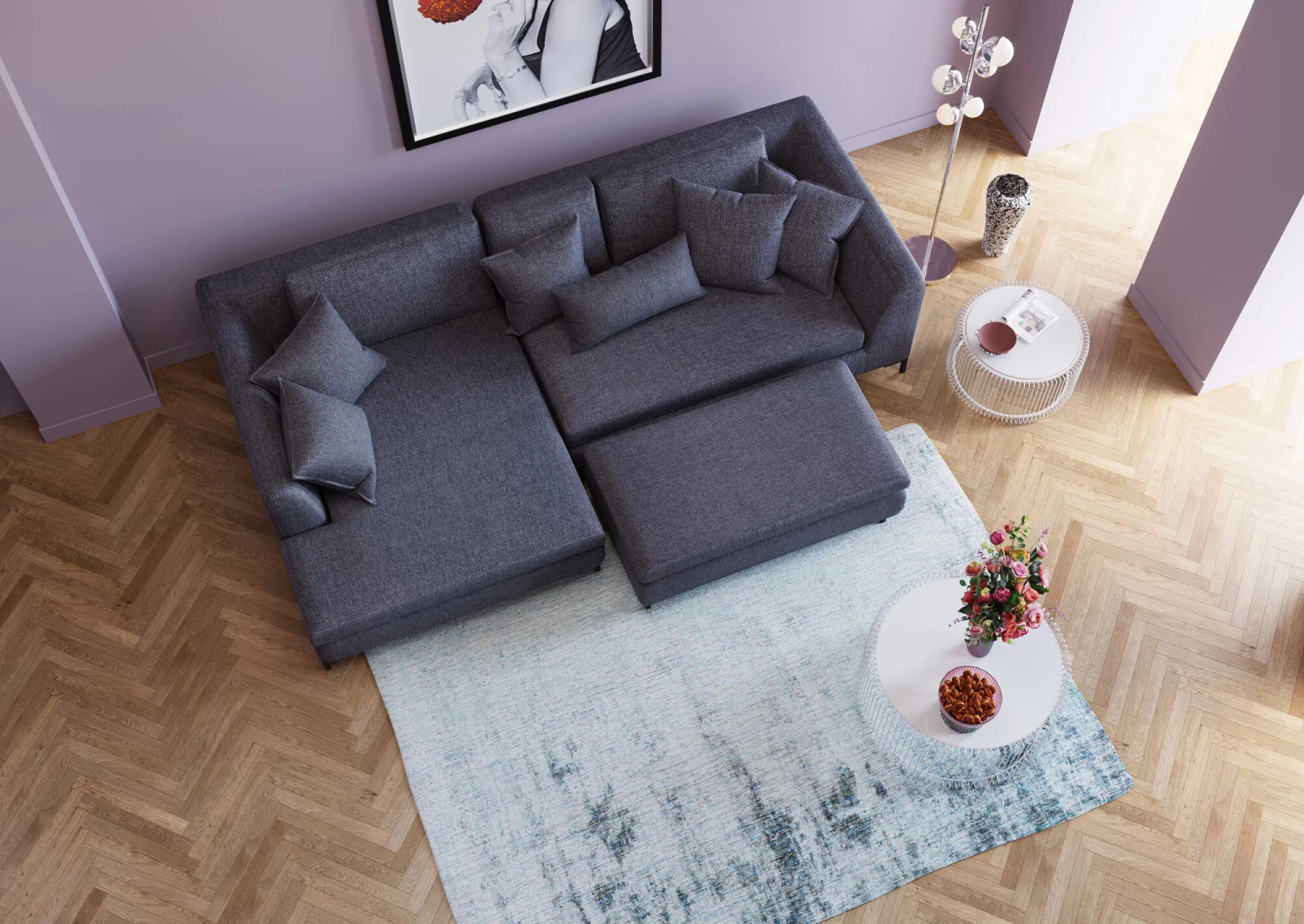 Hocker Gianni Grau 5 Hocker Gianni Grau – Bild 3