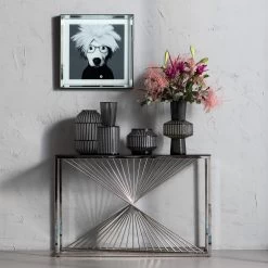 Konsole Laser Silber Klarglas 120x40cm