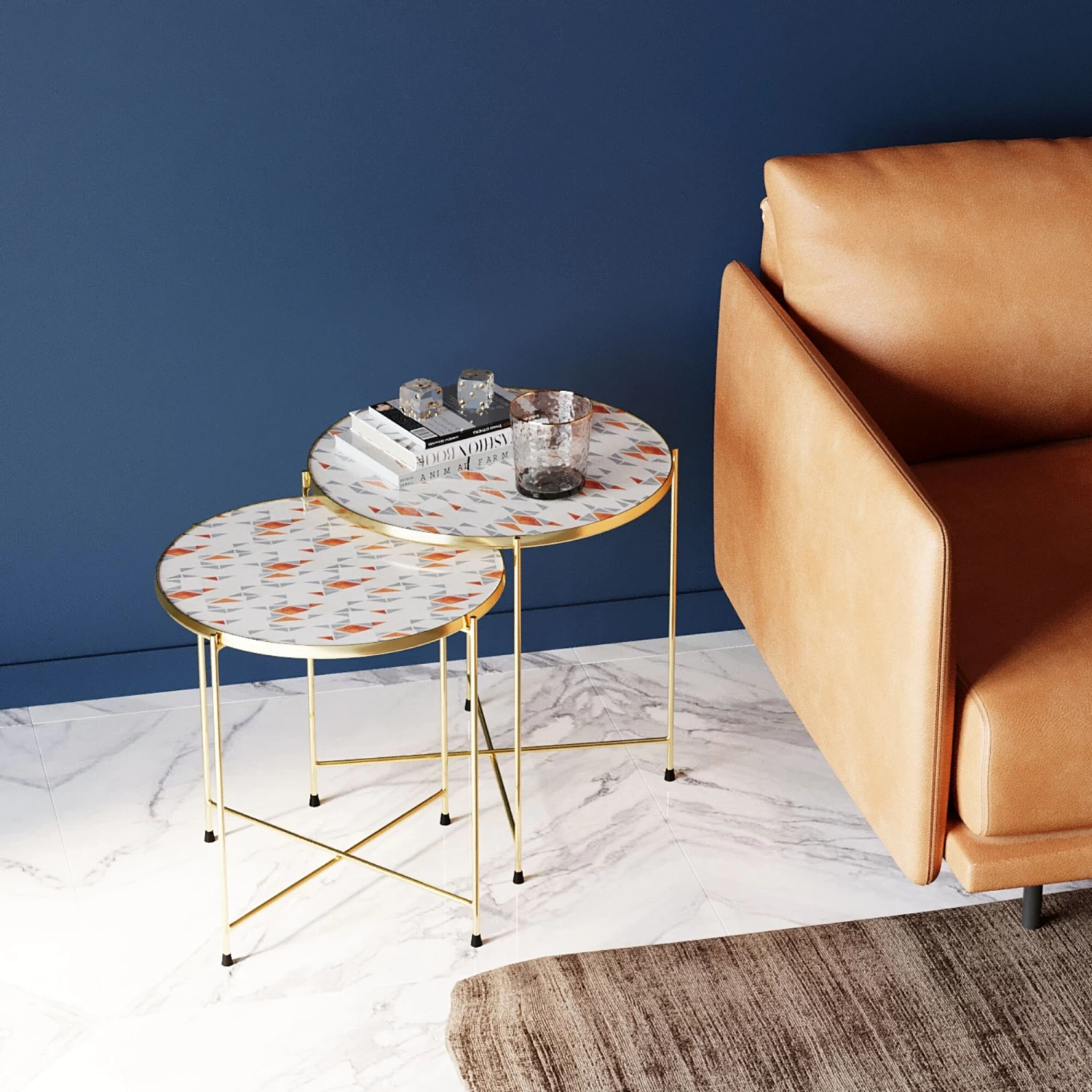 Beistelltisch Priya Weiß (2/Set) 3 Beistelltisch Priya Weiß (2/Set)