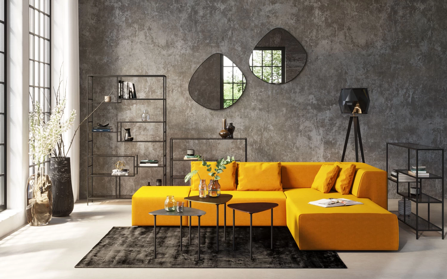 Regal Loft Schwarz 60x100cm 6 Regal Loft Schwarz 60x100cm – Bild 4