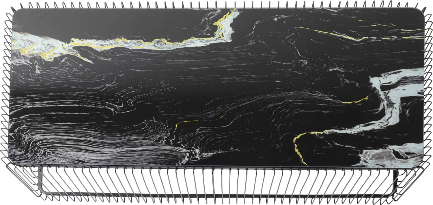 Couchtisch Wire Glas Marble Schwarz 145x70cm 6 Couchtisch Wire Glas Marble Schwarz 145x70cm – Bild 4