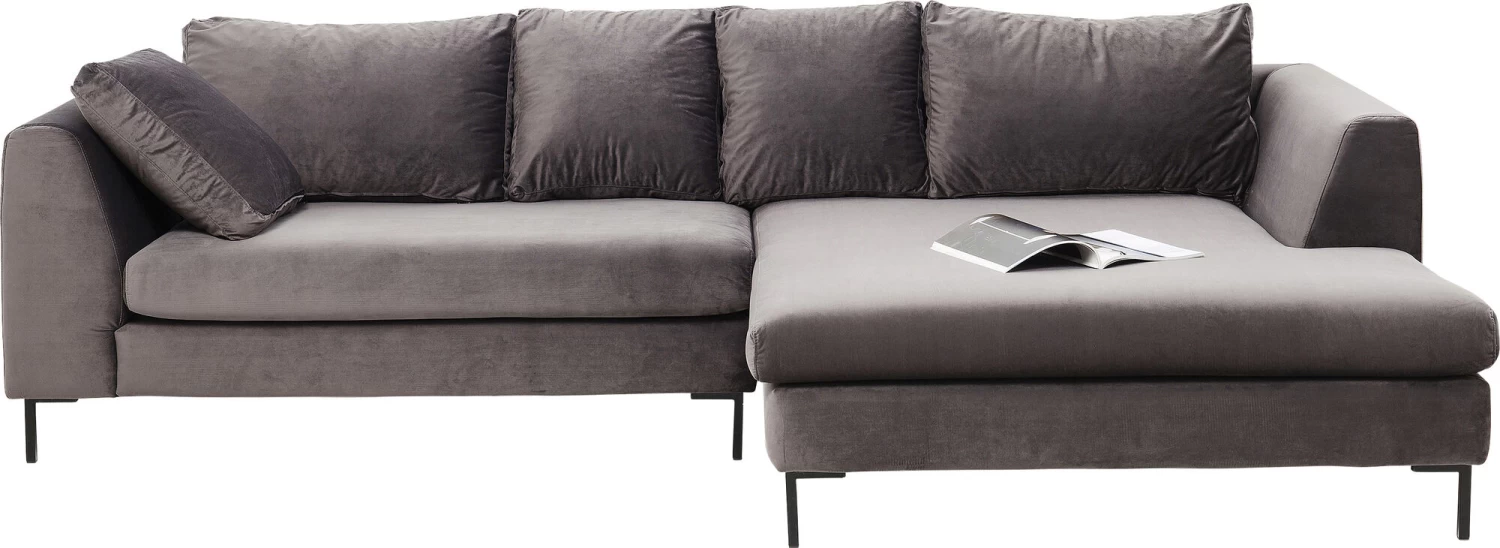 Ecksofa Gianni Velvet Grau Rechts Schwarz 9 Ecksofa Gianni Velvet Grau Rechts Schwarz – Bild 7
