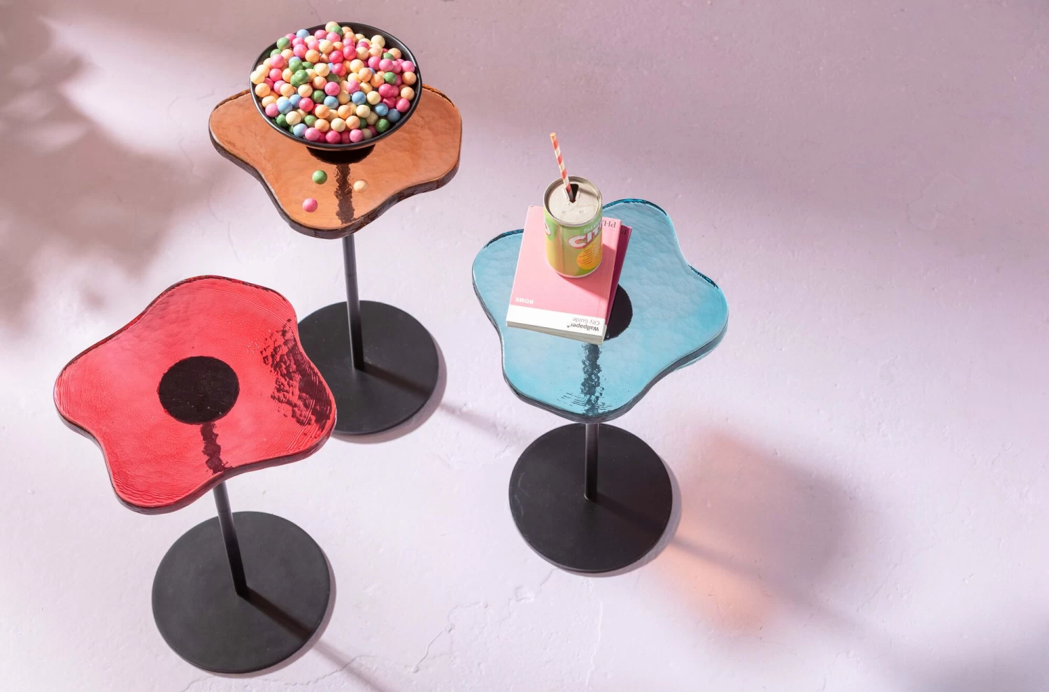 Beistelltisch Lava Rot Ø30cm 5 Beistelltisch Lava Rot Ø30cm – Bild 3