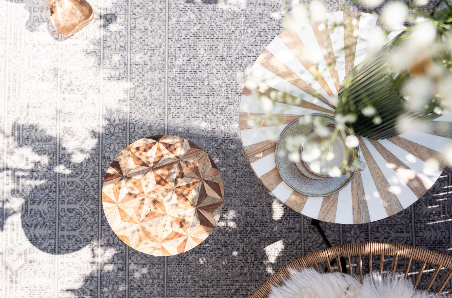 Beistelltisch Domero Cirque Gold Weiß Ø40cm 4 Beistelltisch Domero Cirque Gold Weiß Ø40cm – Bild 2