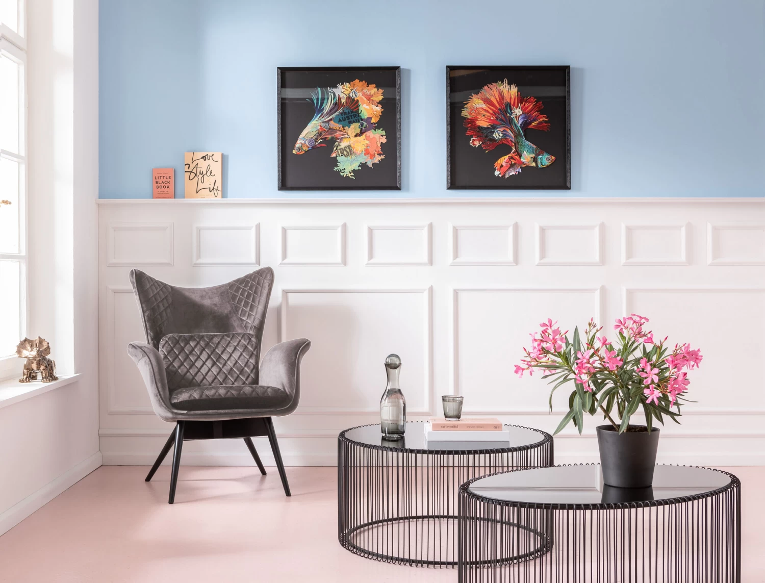 Sessel Tudor Velvet Silbergrau 4 Sessel Tudor Velvet Silbergrau – Bild 2