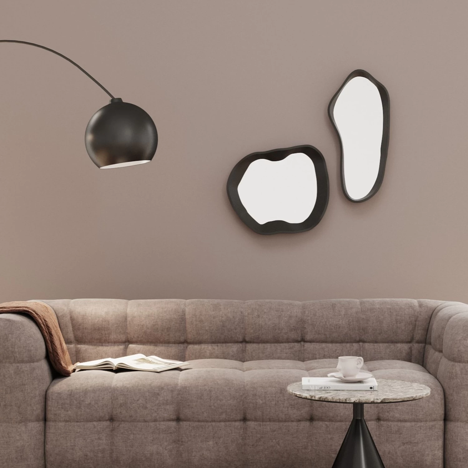 Wandspiegel Dynamic Schwarz 29x61cm 3 Wandspiegel Dynamic Schwarz 29x61cm