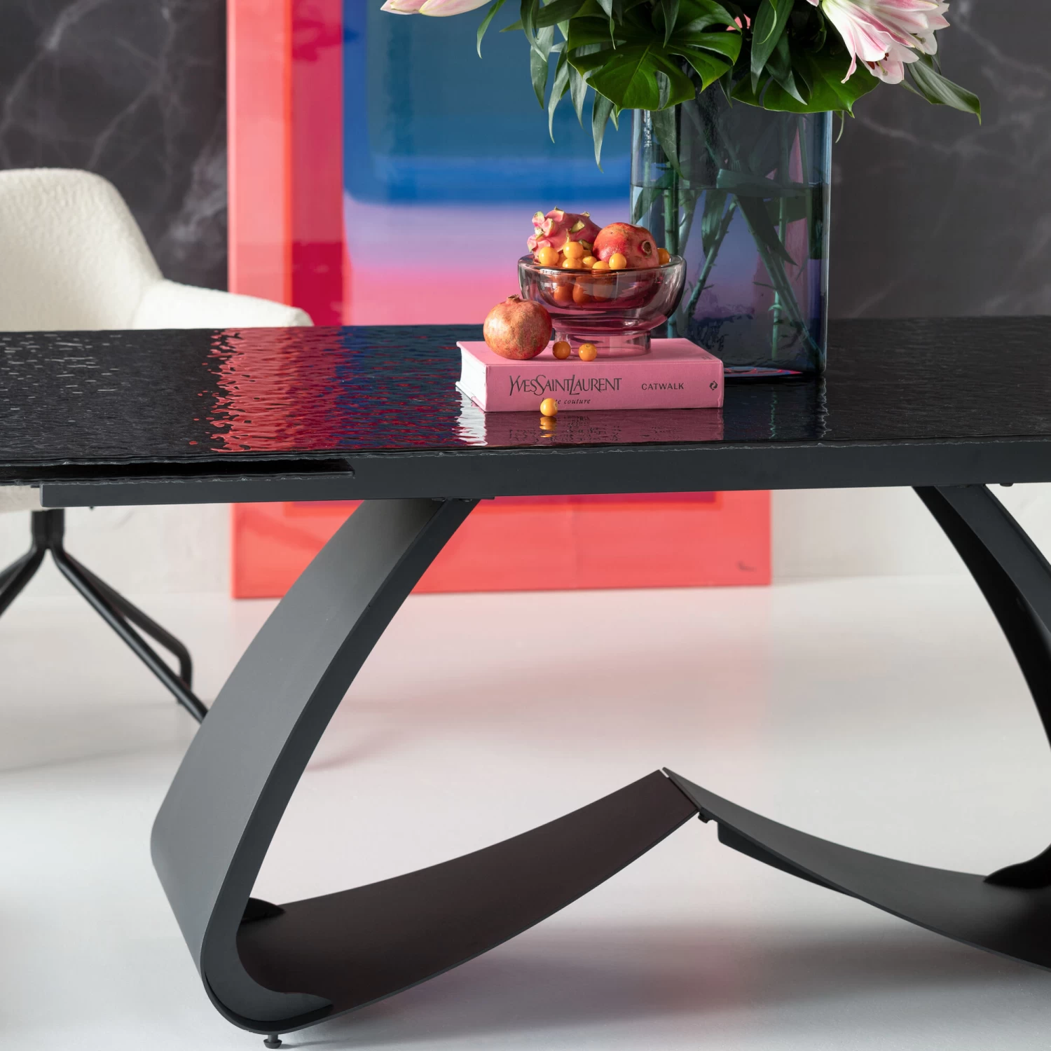 Ausziehtisch Bellagio Glas 180(40+40)x95cm 4 Ausziehtisch Bellagio Glas 180(40+40)x95cm – Bild 2