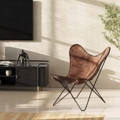 Sessel California Leder Dunkelbraun