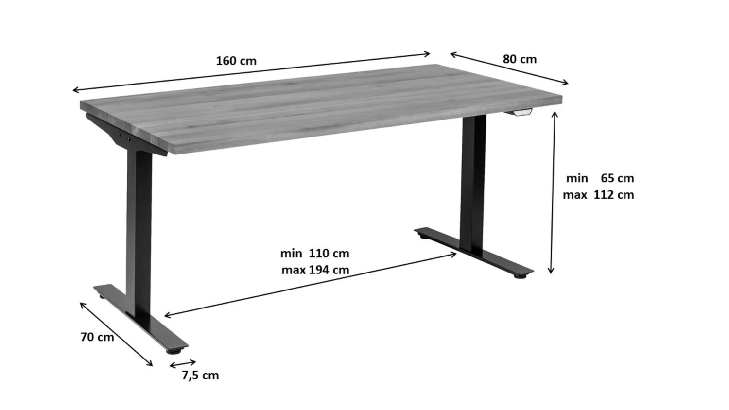Schreibtisch Office Symphony Eiche Schwarz 160x80 3 Schreibtisch Office Symphony Eiche Schwarz 160x80