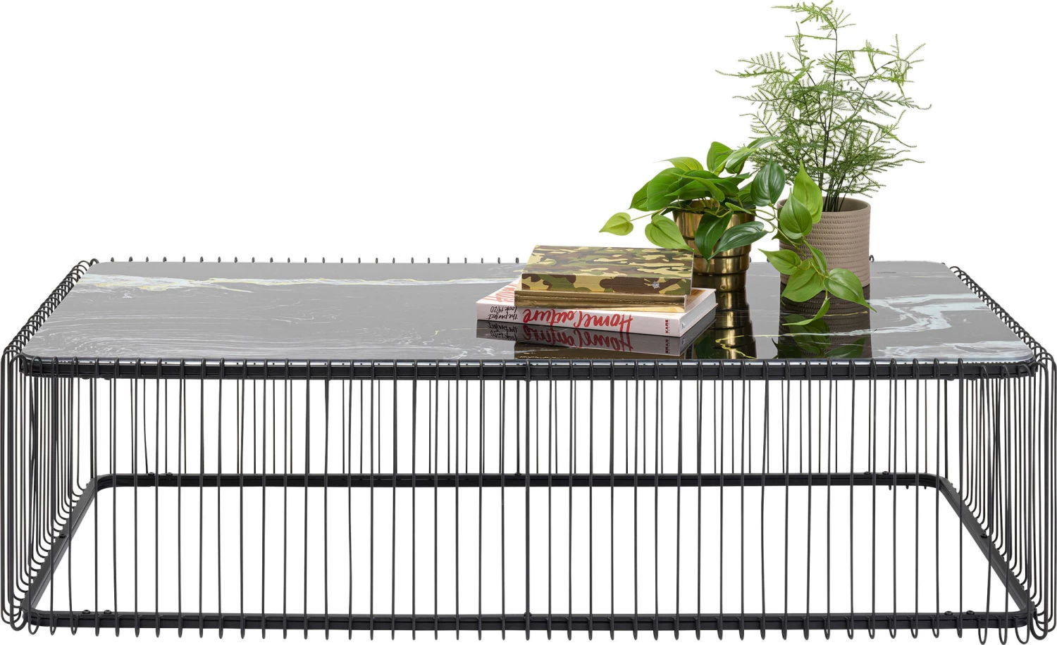 Couchtisch Wire Glas Marble Schwarz 145x70cm 4 Couchtisch Wire Glas Marble Schwarz 145x70cm – Bild 2
