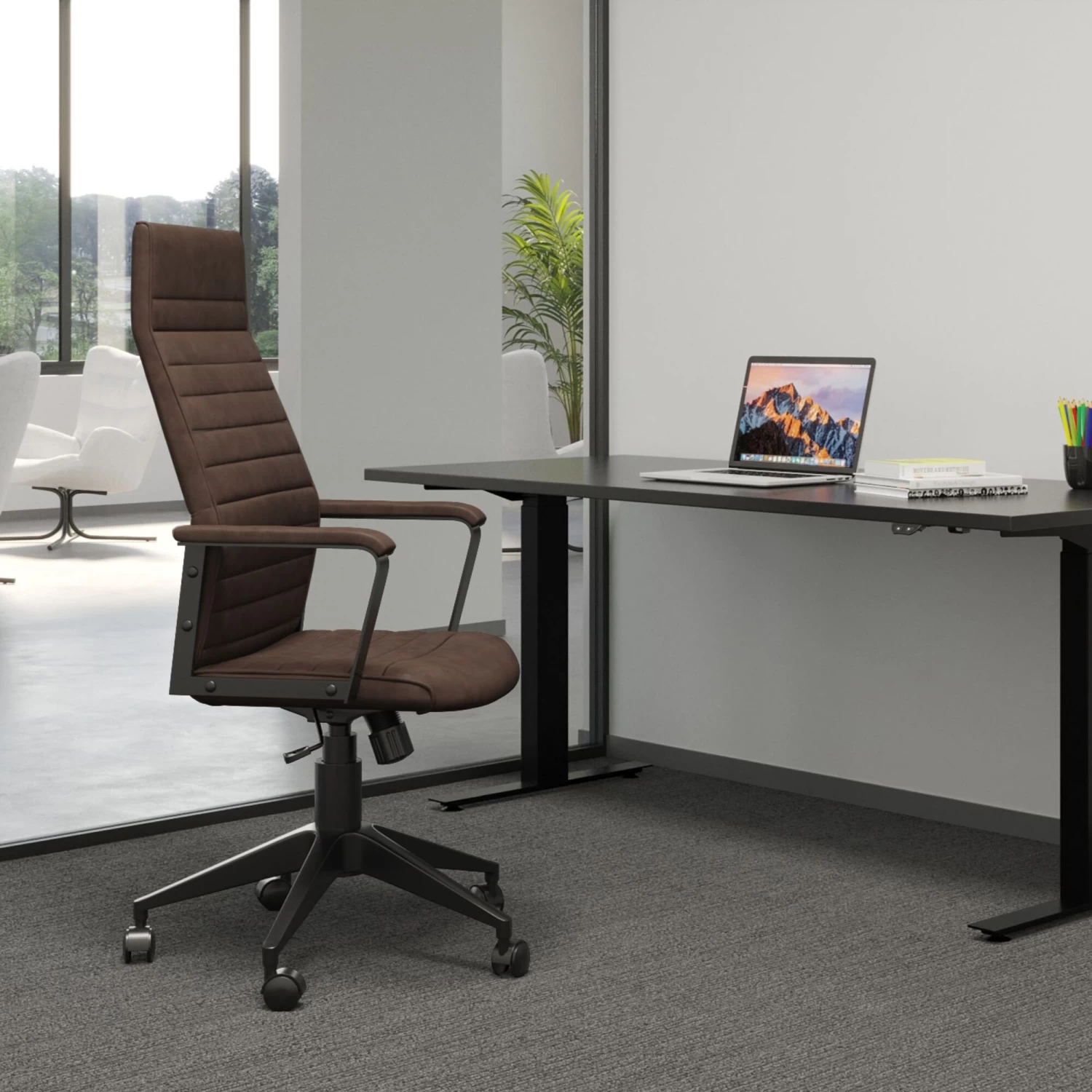 Bürostuhl Labora High Braun 3 Bürostuhl Labora High Braun