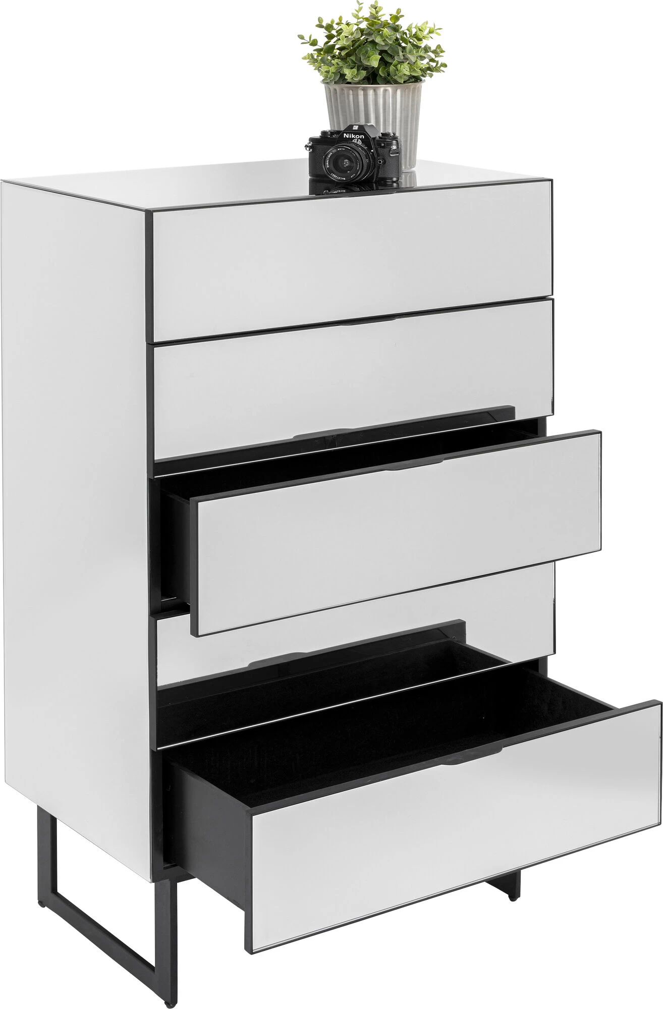 Kommode Soran 5 Schübe Schwarz 65x114cm 4 Kommode Soran 5 Schübe Schwarz 65x114cm – Bild 2