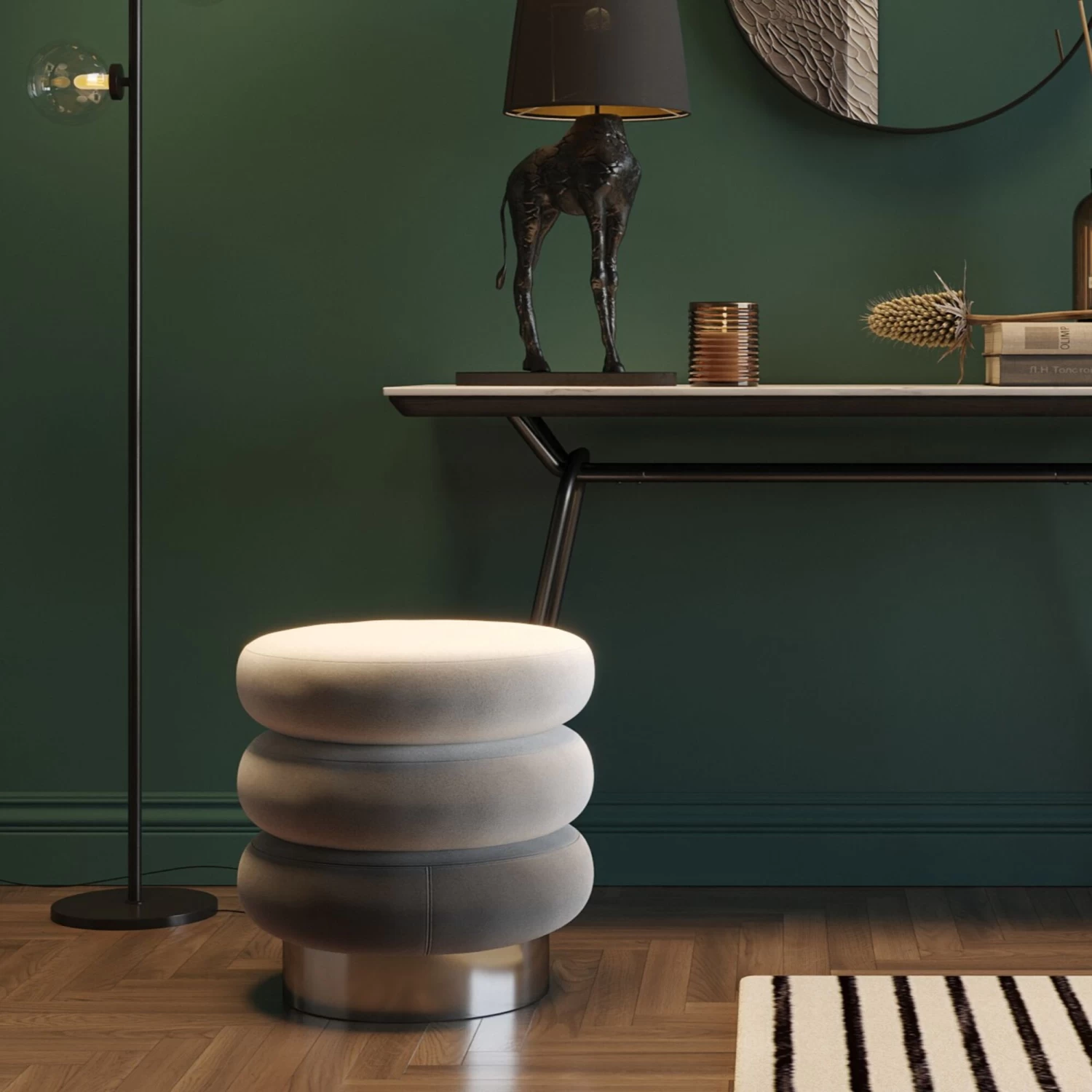 Hocker Sandwich Grau Ø45cm 2 Hocker Sandwich Grau Ø45cm