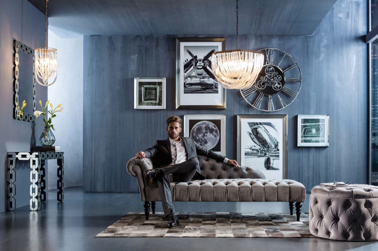 Recamiere Desire Velvet Silbergrau 6 Recamiere Desire Velvet Silbergrau – Bild 4