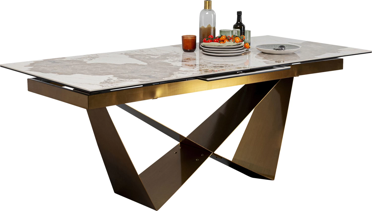 Ausziehtisch Connesso Brass 200(+60)x100cm 7 Ausziehtisch Connesso Brass 200(+60)x100cm – Bild 5