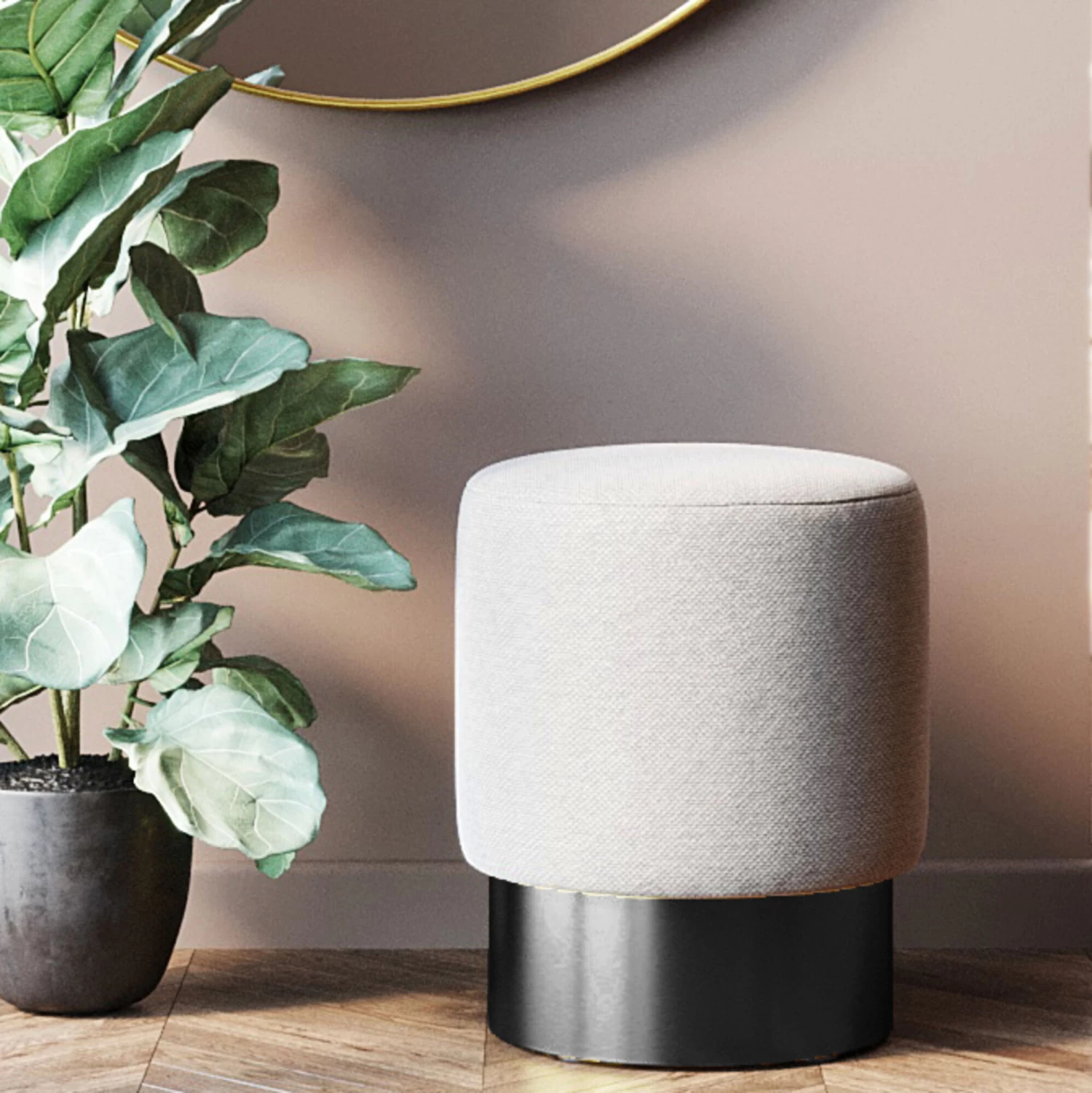 Hocker Cherry Creme Black Ø36cm 3 Hocker Cherry Creme Black Ø36cm