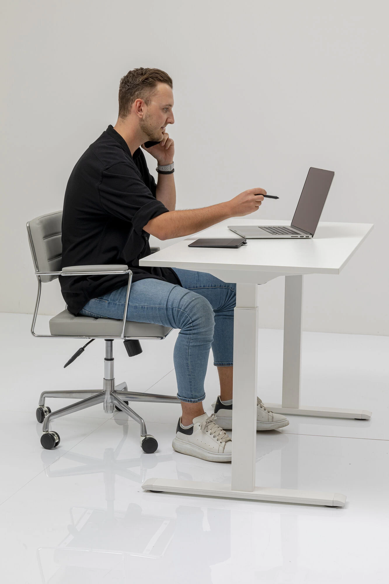 Schreibtisch Office Smart Weiß Weiß 160x80 5 Schreibtisch Office Smart Weiß Weiß 160x80 – Bild 3