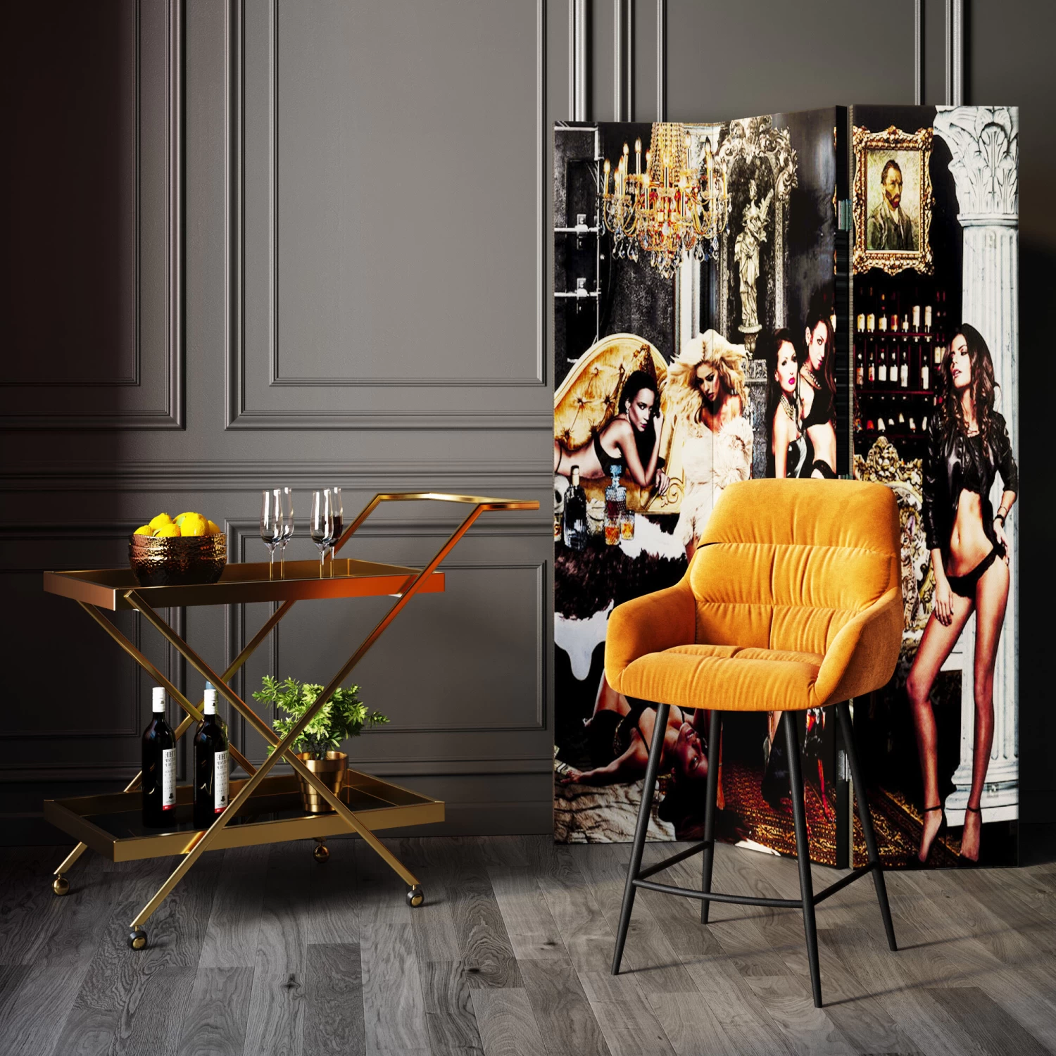 Barstuhl Bristol Gelb 69cm 3 Barstuhl Bristol Gelb 69cm