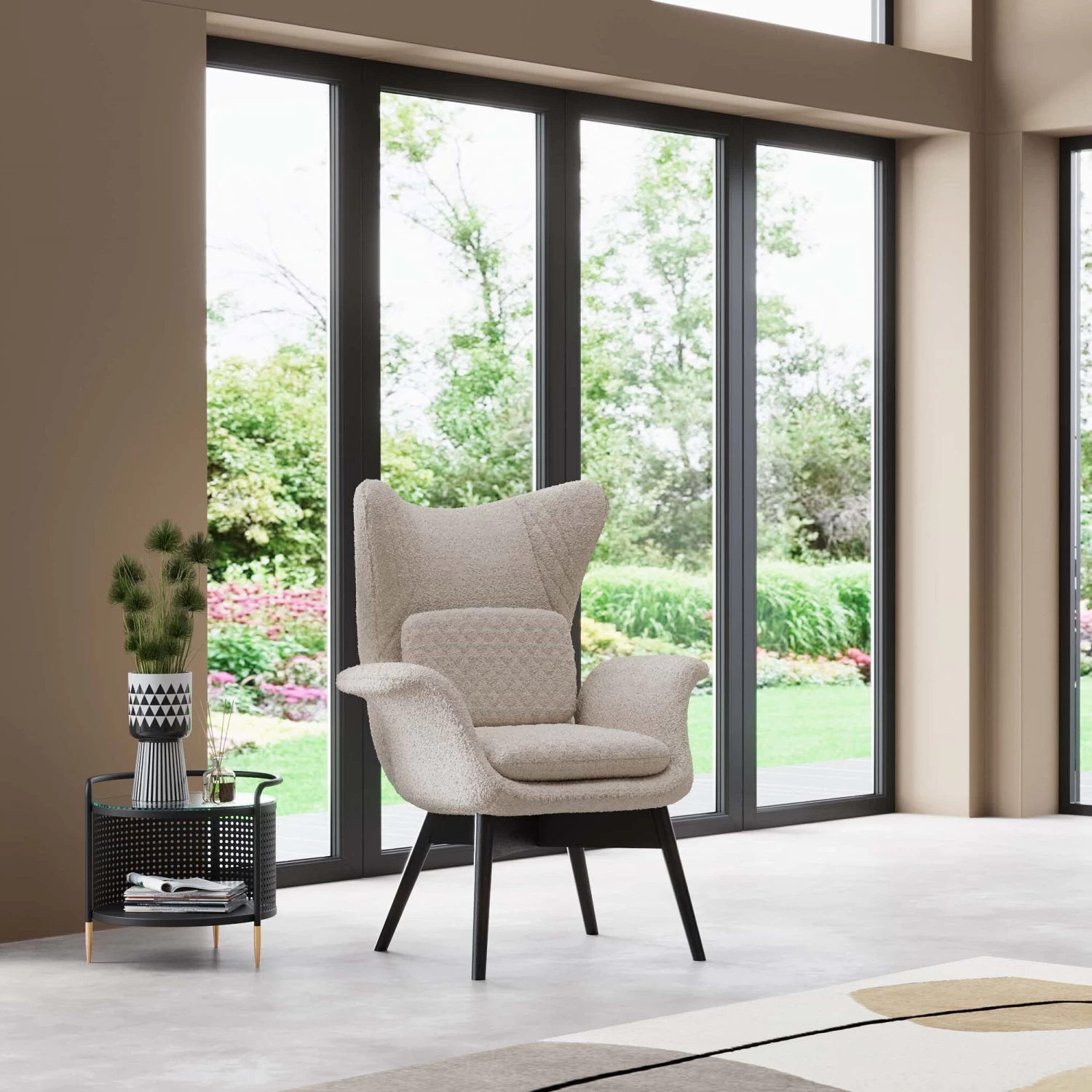 Sessel Tudor Bouclé Creme 3 Sessel Tudor Bouclé Creme