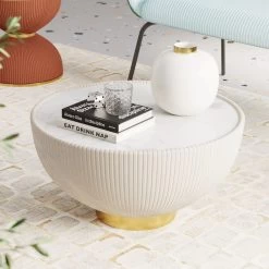 Couchtisch Endless Vegas Weiß Ø71cm