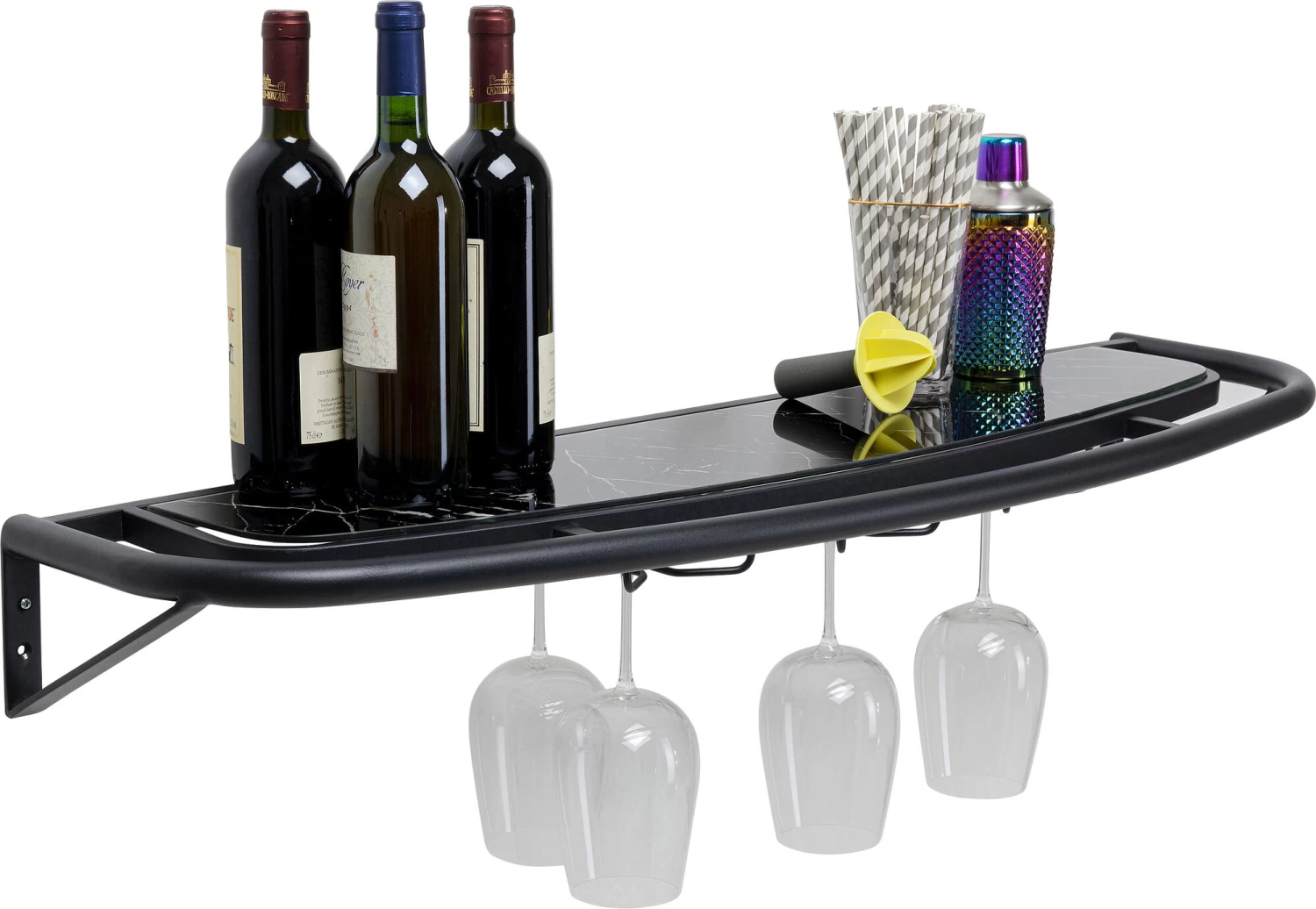 Wandregal Treviso Schwarz 120x10cm 5 Wandregal Treviso Schwarz 120x10cm – Bild 3