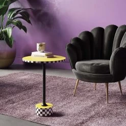 Beistelltisch Domero Checkers Gelb Ø25cm