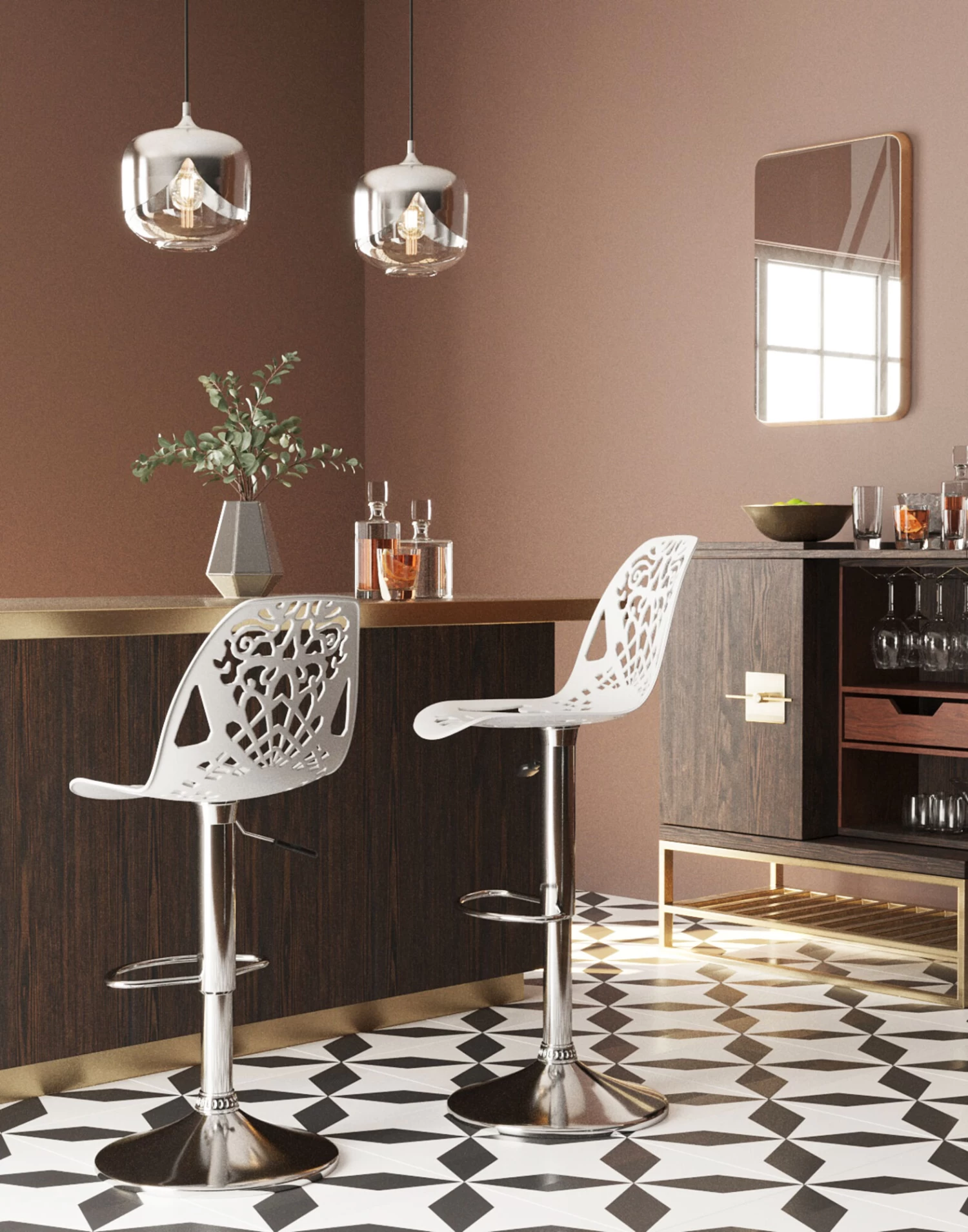 Barhocker Ornament White 4 Barhocker Ornament White – Bild 2