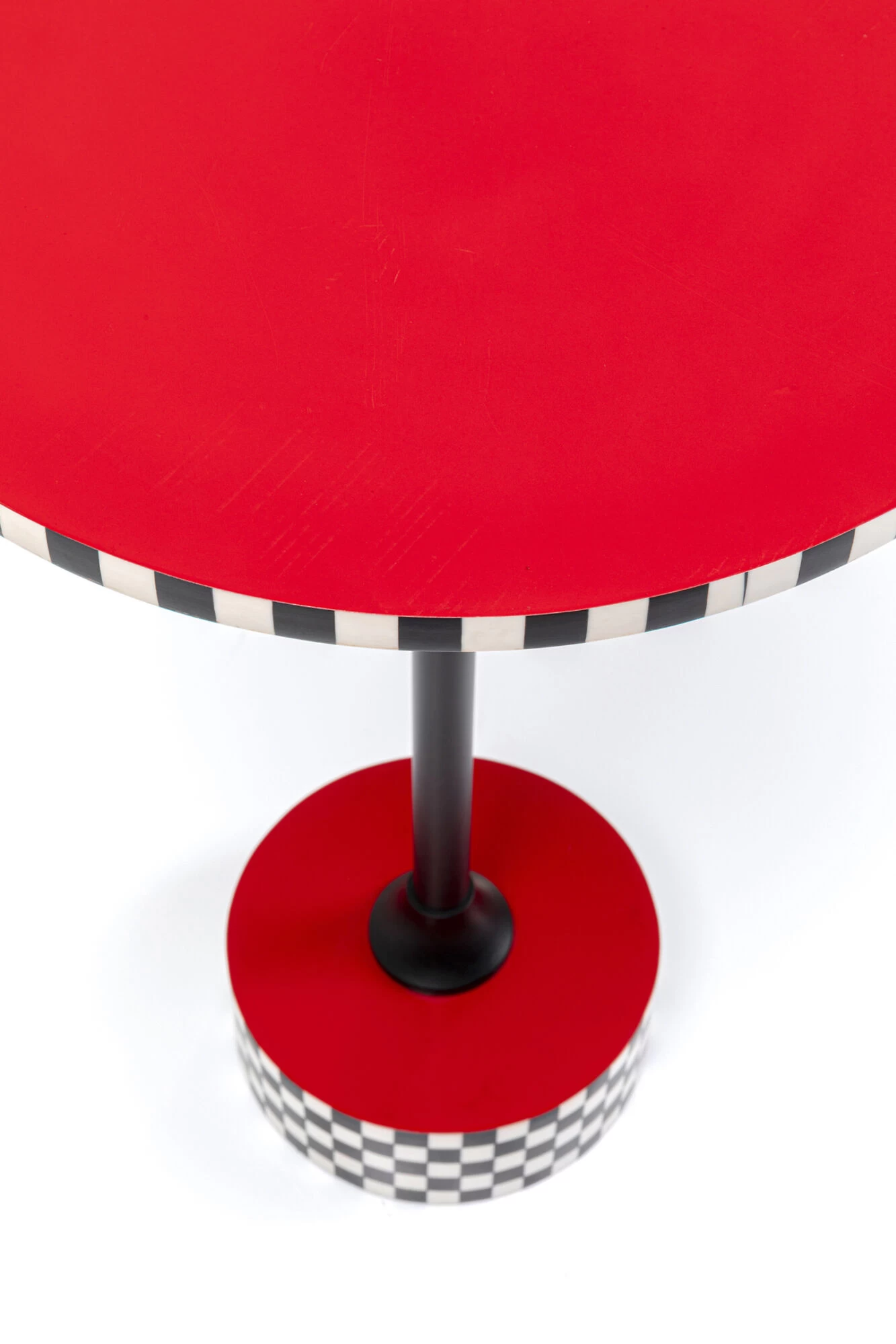 Beistelltisch Domero Checkers Rot Ø40cm 8 Beistelltisch Domero Checkers Rot Ø40cm – Bild 6