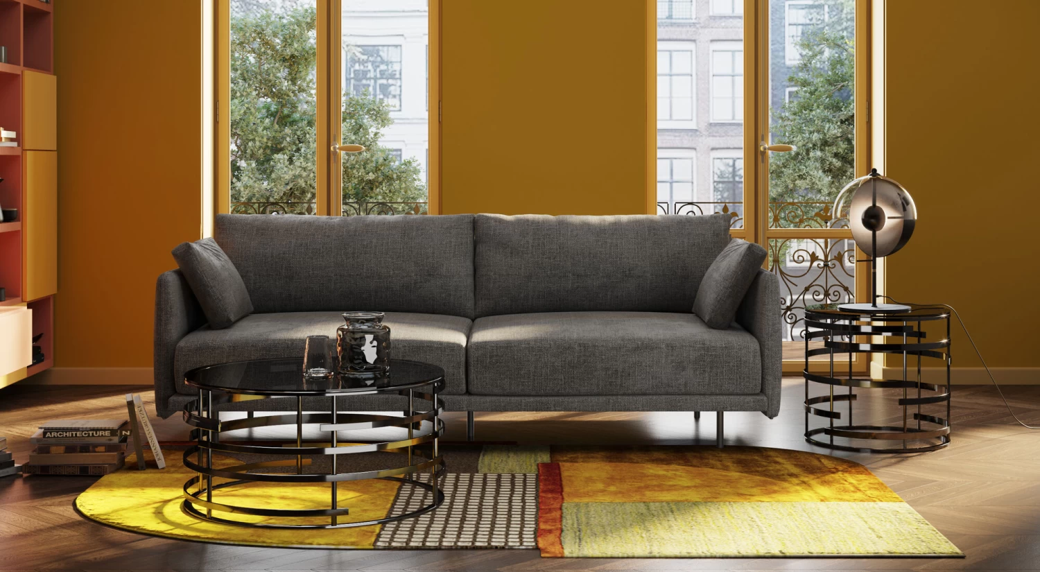 Sofa Edna 3-Sitzer Grau 245cm 5 Sofa Edna 3-Sitzer Grau 245cm – Bild 3