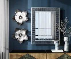 Wandspiegel Crystals Silber 80x100cm