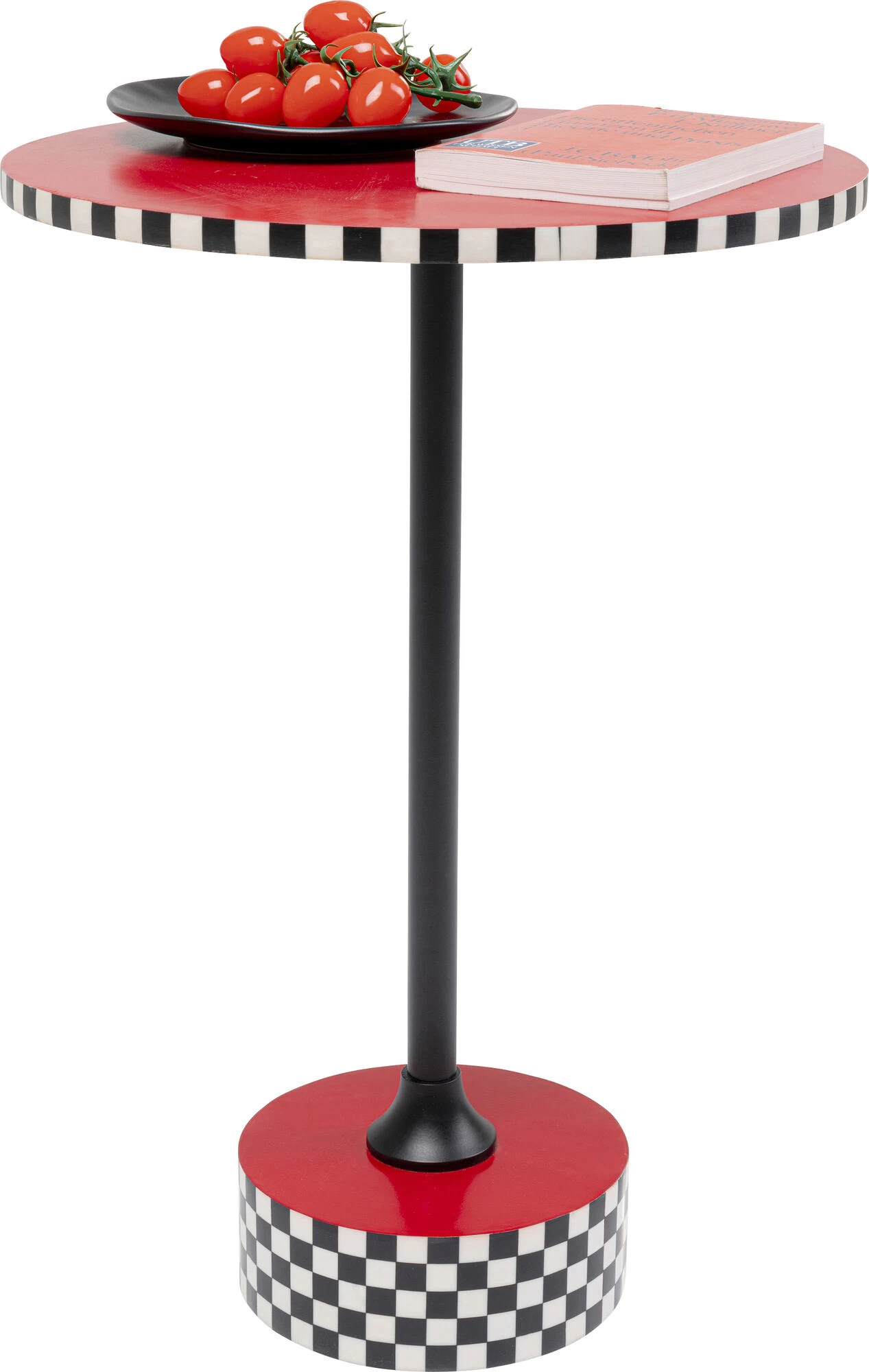 Beistelltisch Domero Checkers Rot Ø40cm 5 Beistelltisch Domero Checkers Rot Ø40cm – Bild 3