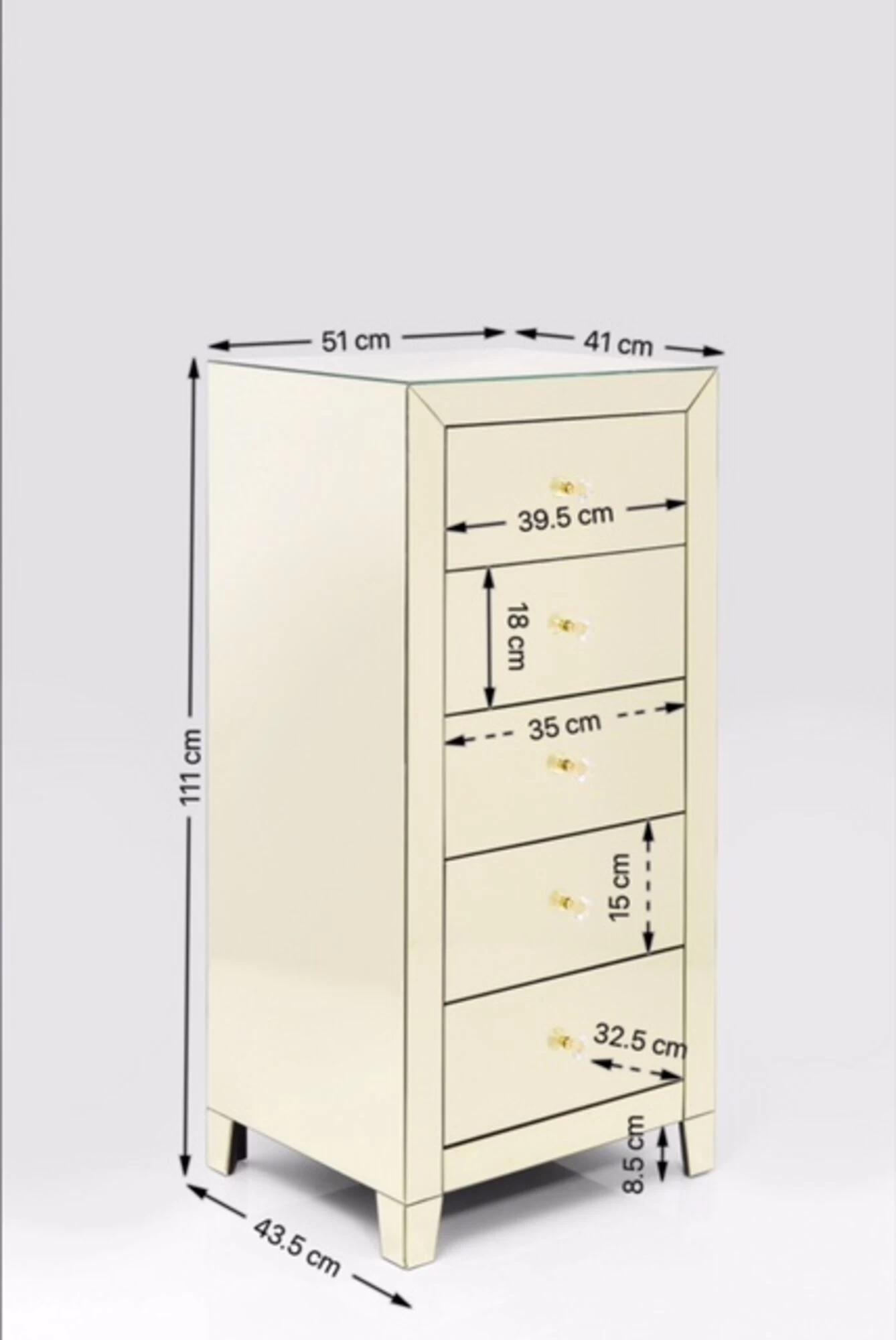 Hochkommode Luxury Pearl 5 Schübe 22 Hochkommode Luxury Pearl 5 Schübe – Bild 20