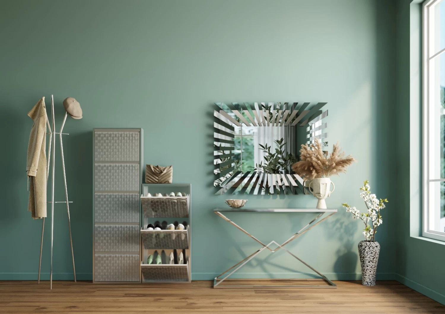 Schuhkipper Caruso 3-er Silber/geflext 4 Schuhkipper Caruso 3-er Silber/geflext – Bild 2