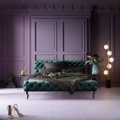 Bett Desire Velvet Grün 160x200cm