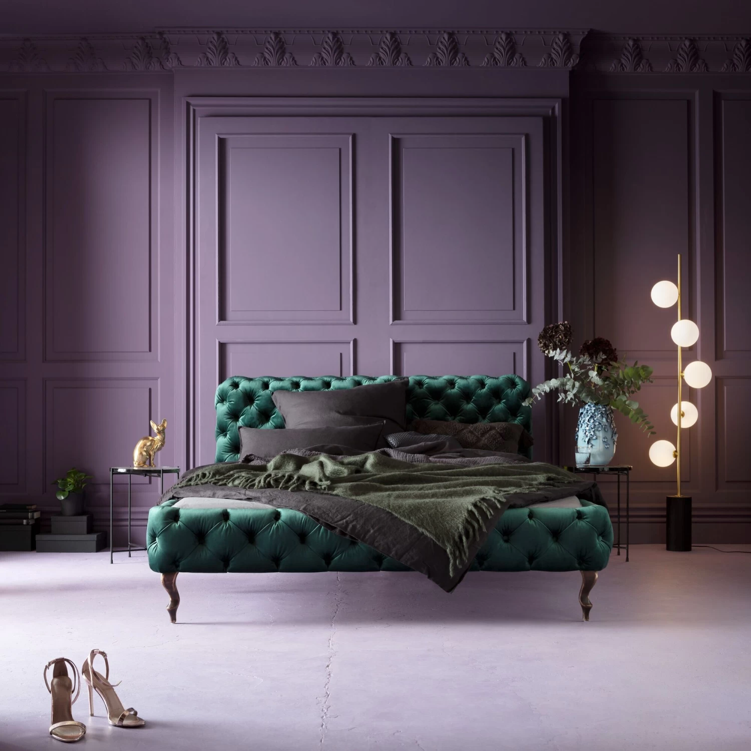 Bett Desire Velvet Grün 160x200cm 3 Bett Desire Velvet Grün 160x200cm