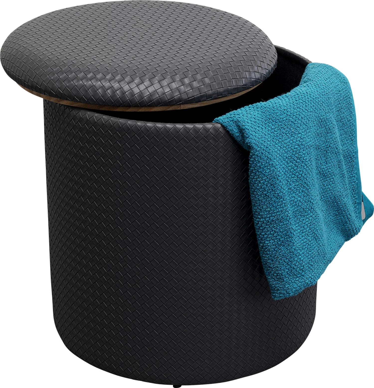 Hocker Venezia Storage Schwarz Ø40cm 4 Hocker Venezia Storage Schwarz Ø40cm – Bild 2